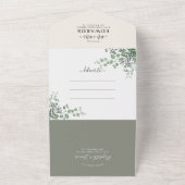 Rustic Elegant Eucalyptus Greenery Foto Weddenscha All In One Uitnodiging (Buitenkant)