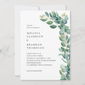 Rustic Elegant Eucalyptus Greenery Foto Weddenscha Kaart (Voorkant)