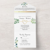 Rustic Elegant Eucalyptus Greenery Weddenschap All In One Uitnodiging (Binnen)