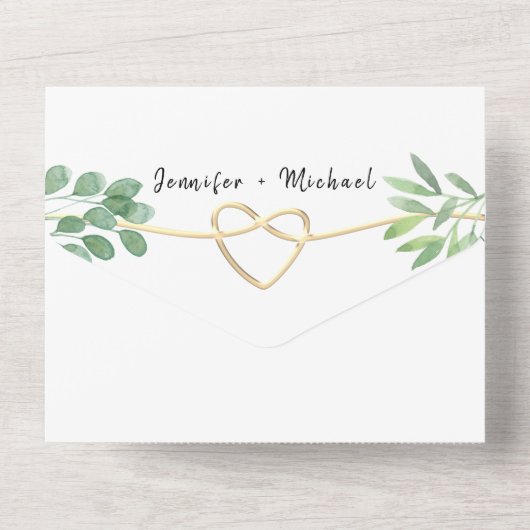 Rustic Elegant Eucalyptus Greenery Weddenschap All In One Uitnodiging (Achterkant)