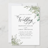 Rustic Elegant Eucalyptus Leaves Greenery Wedding Kaart (Voorkant)