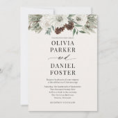 Rustic Elegant Evergreen Winter Wedding Kaart (Voorkant)
