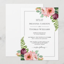 Rustic Elegant Fantasy Floral Wedding Kaart