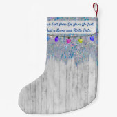 Rustic Elegant Farmhouse Iridescent Rainbow Tinsel Kleine Kerstsok (Achterkant)