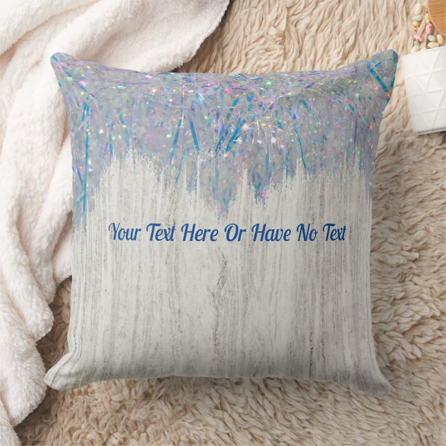 Rustic Elegant Farmhouse Iridescent Rainbow Tinsel Kussen (Deken)