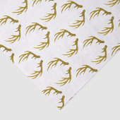 Rustic Elegant Faux Glitter Gold Deer Antlers Tissuepapier (Detail)