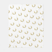 Rustic Elegant Faux Gold Glitter Deer Antlers Fleece Deken (Voorkant)