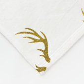 Rustic Elegant Faux Gold Glitter Deer Antlers Fleece Deken (Hoek)