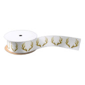Rustic Elegant Faux Gold Glitter Deer Antlers Satijnen Lint (Spoel)