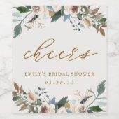 Rustic Elegant Floral Herfst in Love Wedding Wijn Etiket (Enkel label)