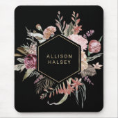 Rustic Elegant Floral met Geometrisch Lijst Muismat (Voorkant)