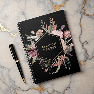 Rustic Elegant Floral met Geometrisch Lijst Notitieboek