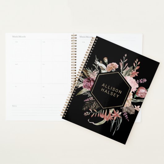 Rustic Elegant Floral met Geometrisch Lijst Planner (Display)