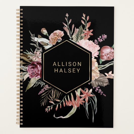 Rustic Elegant Floral met Geometrisch Lijst Planner (Voorkant)
