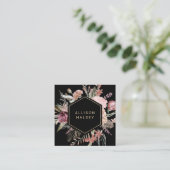 Rustic Elegant Floral met Geometrisch Lijst Vierkante Visitekaartje (Staand voorkant)