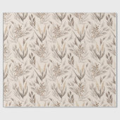 Rustic Elegant Floral Pattern Cadeaupapier (Vlak)