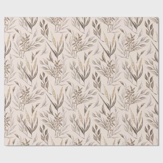 Rustic Elegant Floral Pattern Cadeaupapier (Vlak)