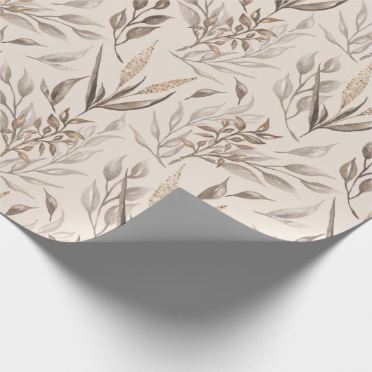 Rustic Elegant Floral Pattern Cadeaupapier (Hoek)