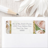 Rustic Elegant Floral Roos met kunstgoudglitter Etiket (Insitu)