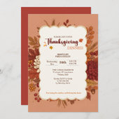 Rustic Elegant Floral Terracotta Invitation Kaart (Voorkant / Achterkant)