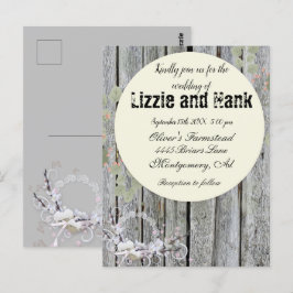 Rustic Elegant Floral Wedding Briefkaart