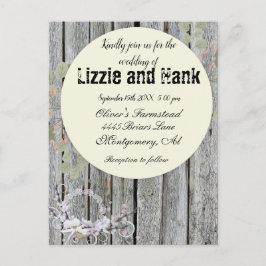 Rustic Elegant Floral Wedding Briefkaart