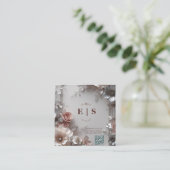 Rustic Elegant Floral Wedding Informatiekaartje (Staand voorkant)