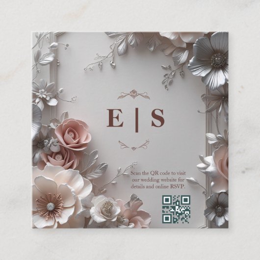 Rustic Elegant Floral Wedding Informatiekaartje (Voorkant)