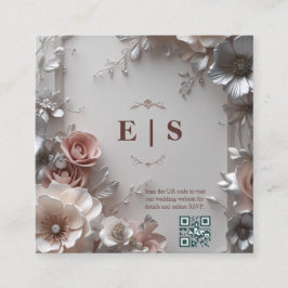Rustic Elegant Floral Wedding Informatiekaartje