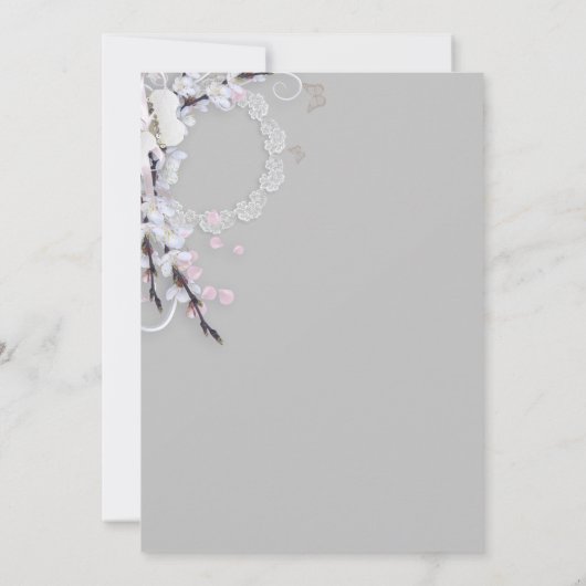 Rustic Elegant Floral Wedding Kaart (Achterkant)