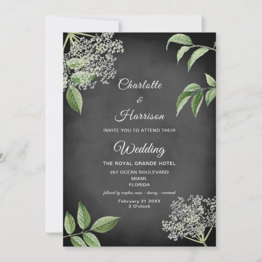 Rustic Elegant Floral Wedding Kaart (Voorkant)