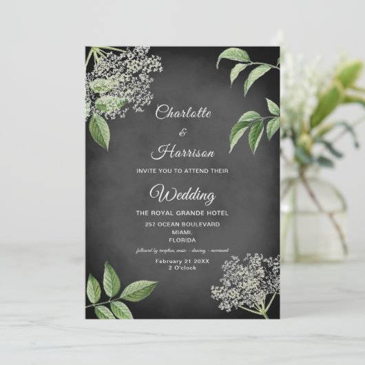 Rustic Elegant Floral Wedding Kaart (Staand voorkant)