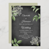 Rustic Elegant Floral Wedding Kaart (Voorkant / Achterkant)