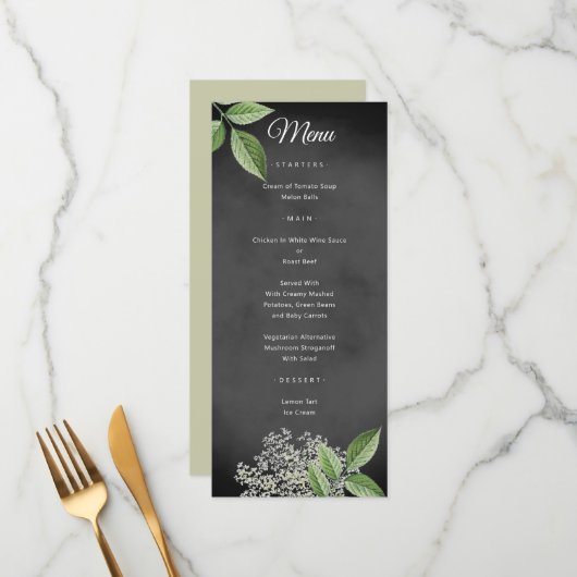 Rustic Elegant Floral Wedding Menu (Voorkant / Achterkant in situ)