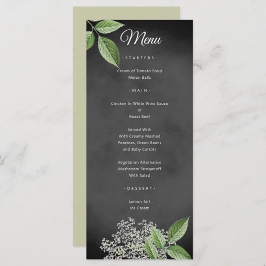 Rustic Elegant Floral Wedding Menu (Voorkant / Achterkant)