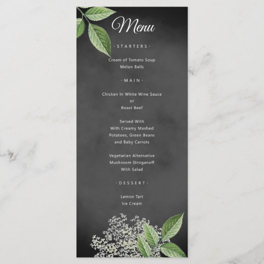 Rustic Elegant Floral Wedding Menu (Voorkant)