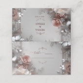 Rustic Elegant Floral Wedding Plaatskaartje (Buitenkant ongevouwen)