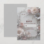 Rustic Elegant Floral Wedding RSVP Card Kaartje (Voorkant / Achterkant)