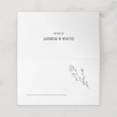 Rustic Elegant Floral Wedding Table Plaatskaartje (Buitenkant ongevouwen)