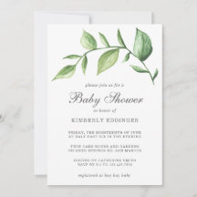 Rustic Elegant Gender Neutral Greenery Baby shower