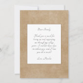 Rustic Elegant Gold Ornament 2 Foto Afstuderen Bedankkaart (Achterkant)