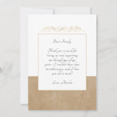 Rustic Elegant Gold Ornament 2 Foto Afstuderen Bedankkaart (Achterkant)