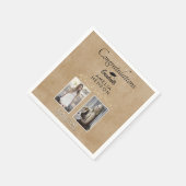 Rustic Elegant Gold Ornament 2 Foto Afstuderen Servet (Hoek)