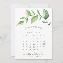 Rustic Elegant Greenery Calendar verander de Datum Aankondiging