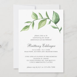 Rustic Elegant Greenery Death Jubileum Kaart