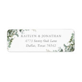 Rustic Elegant Greenery Eucalyptus Return Address Etiket (Voorkant)