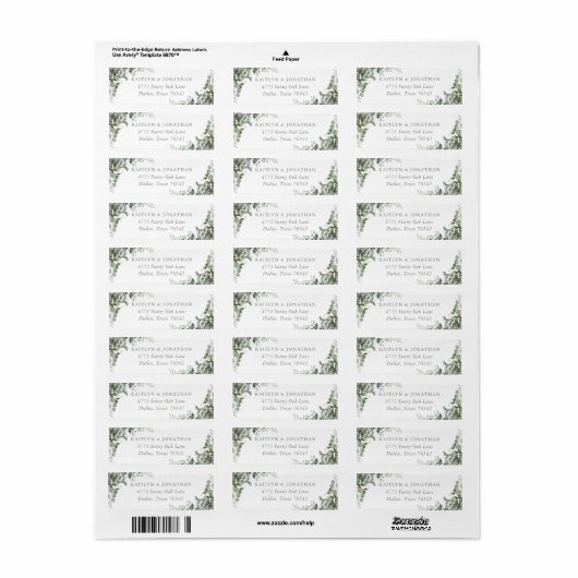 Rustic Elegant Greenery Eucalyptus Return Address Etiket (Full Sheet)