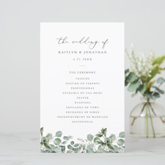 Rustic Elegant Greenery Eucalyptus Wedding (Staand voorkant)