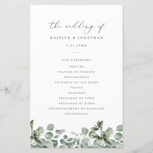 Rustic Elegant Greenery Eucalyptus Wedding (Voorkant)