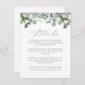 Rustic Elegant Greenery Eucalyptus Wedding Details Informatiekaartje (Voorkant / Achterkant)